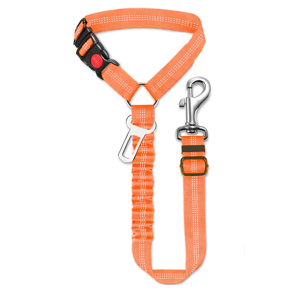 Adjustable Reflective Nylon Pet Car Safety Seat Belt And Leash
