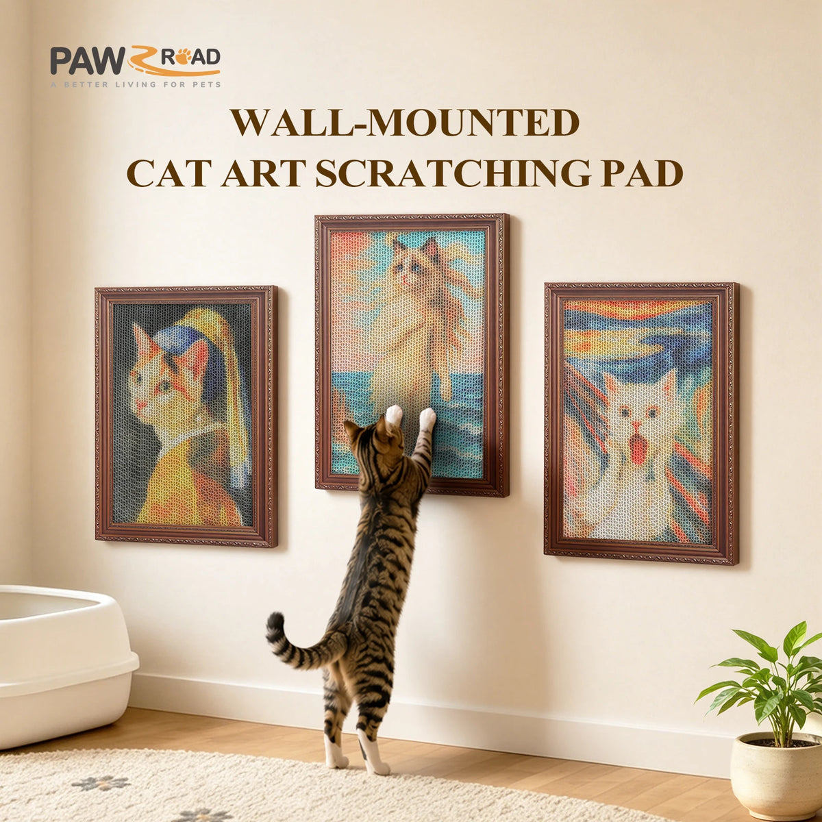Pawz Road Cardboard Cat Wall Scratcher Board For Home Protection