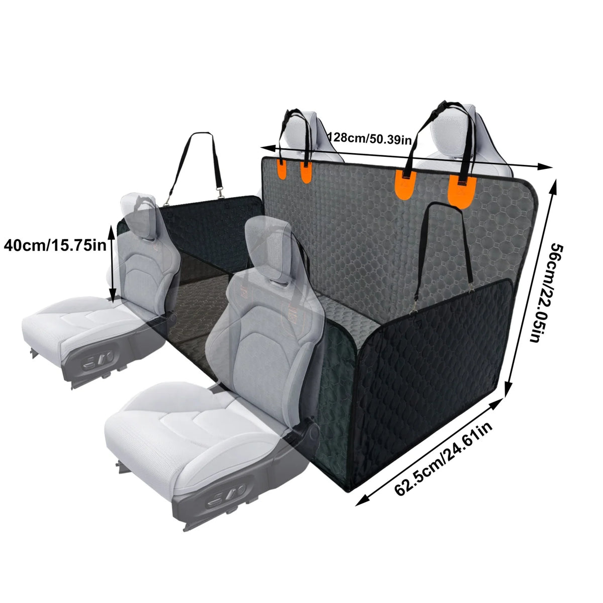 Bingopaw Waterproof Dog Car Seat Cover With Pockets And Hard Bottom