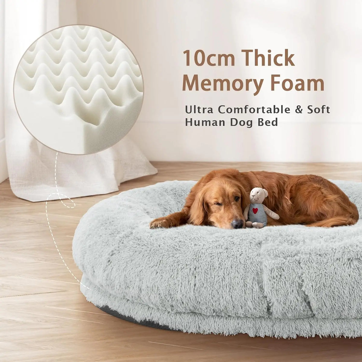 Roomtec Premium Washable Memory Foam Bed For Adults And Pets