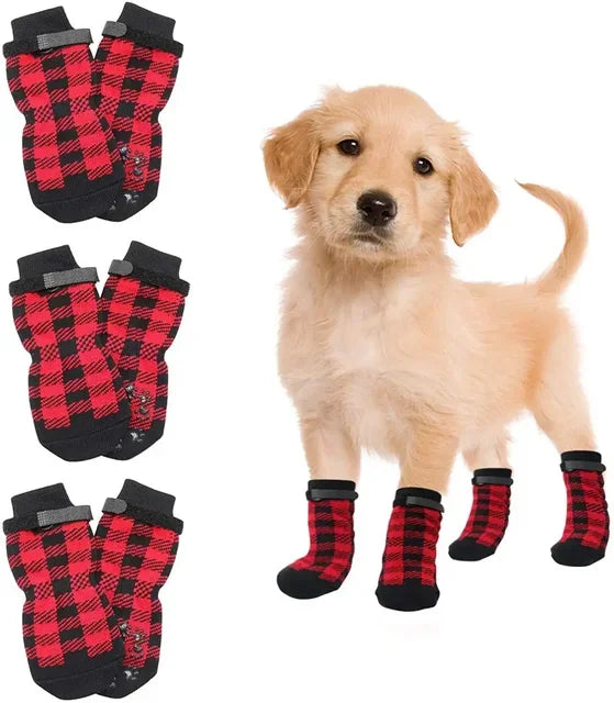 Adjustable Anti Slip Cotton Dog Socks For Paw Protection