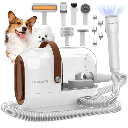Premium Dog Grooming Vacuum Kit With Quiet Clippers And Brush