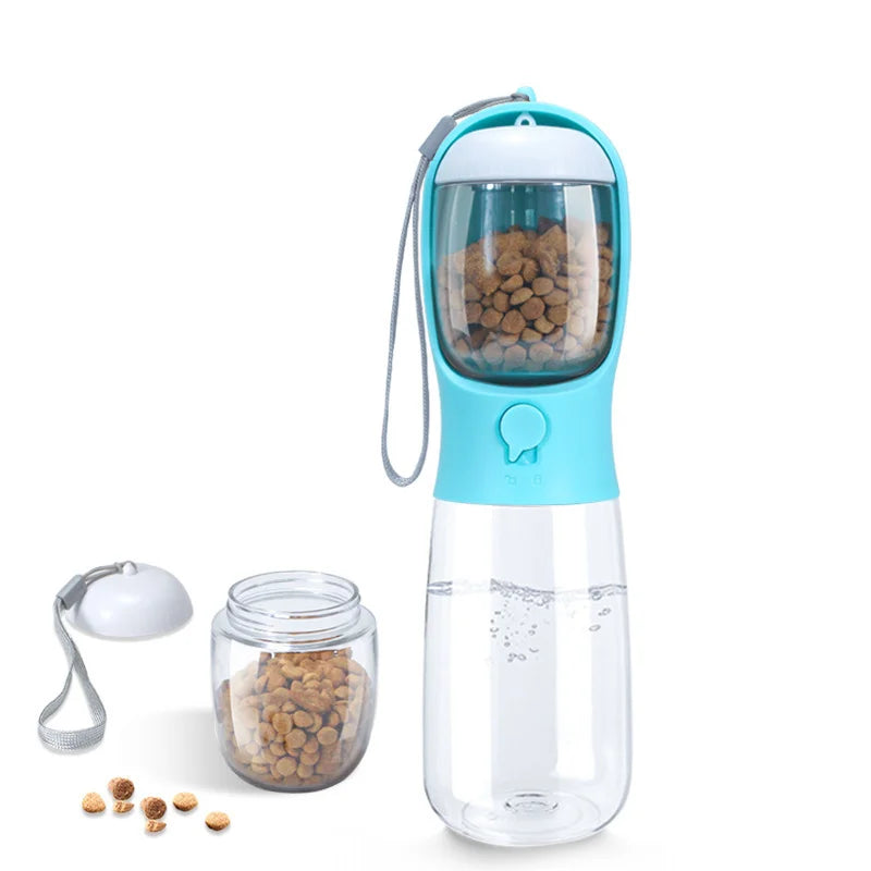 Portable Dog Water Bottle With Food Container For Travel