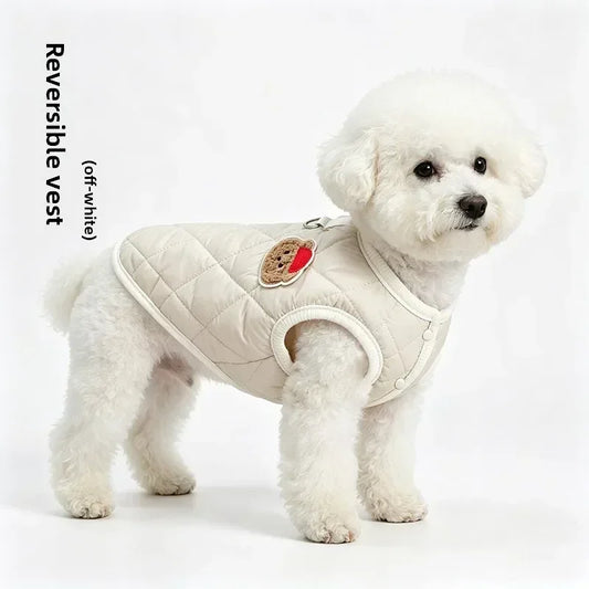 Warm Reversible Quilted Plaid Vest For Small Dogs And Cats