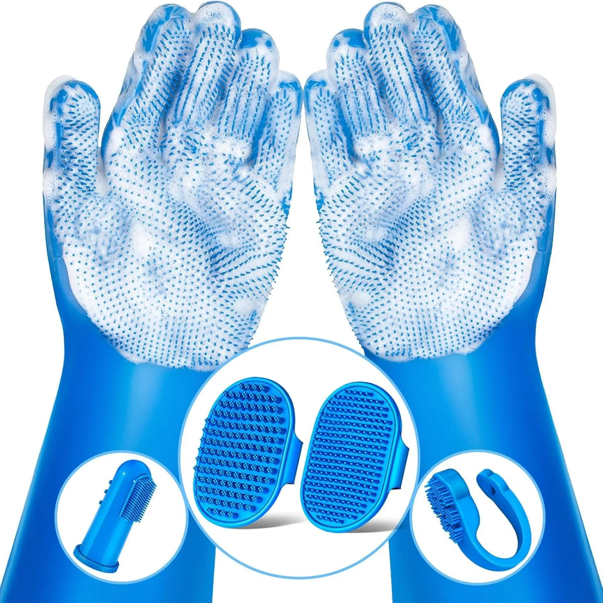 Professional Pet Grooming Gloves For Dogs Cats Shampoo Brush Kit