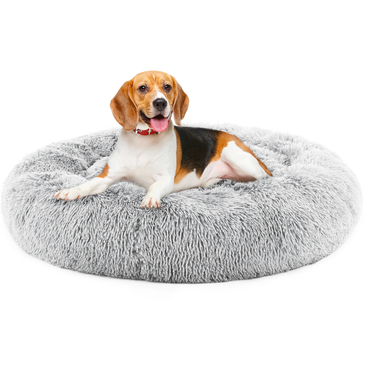 JHK Washable Round Calming Dog Bed Featuring Non Slip Base