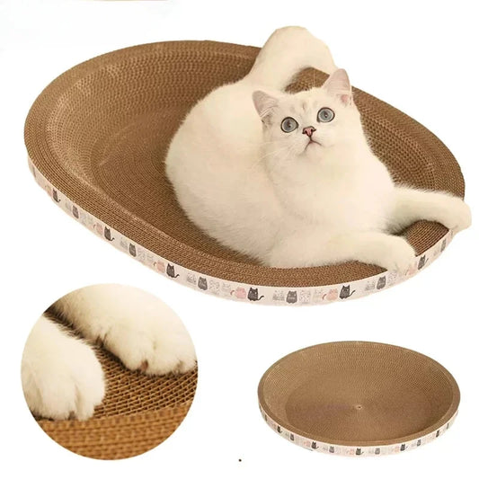 Corrugated Cat Scratching Post With Catnip And Sofa Guard