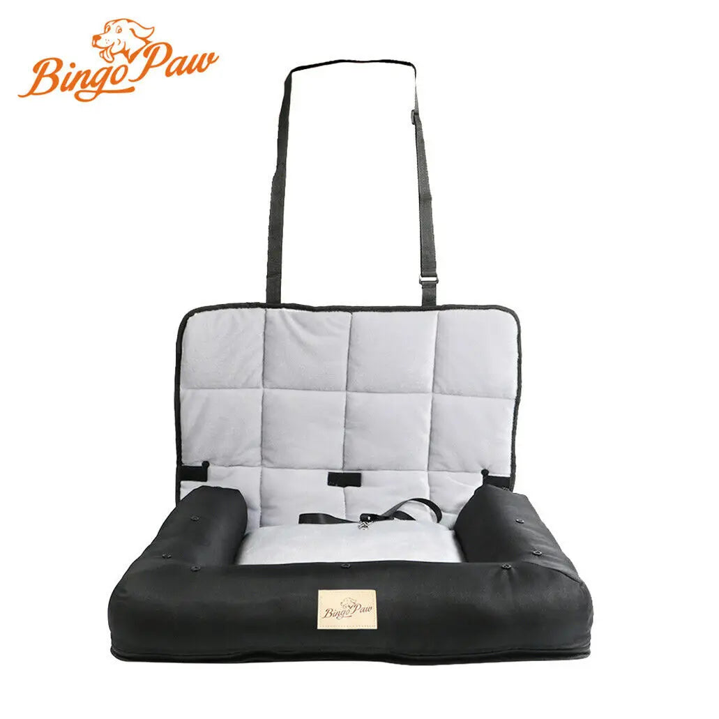 Bingopaw Car Seat Bed Waterproof Dog Cushion With Safety Belt