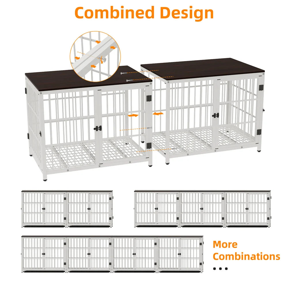 Borwart Elevated Wooden Dog Crate Furniture Style Kennel