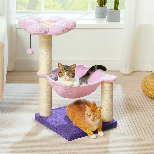 PAWZ Road Flower Cat Scratcher With Sisal Rope And Hammock