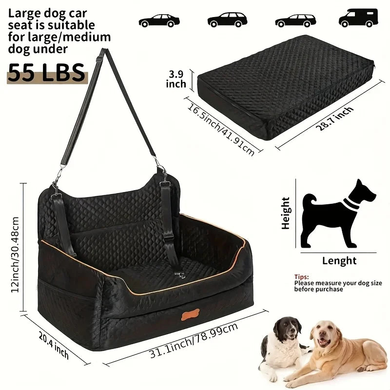 Memory Foam Dog Car Seat Booster Cushion With Thick Padding