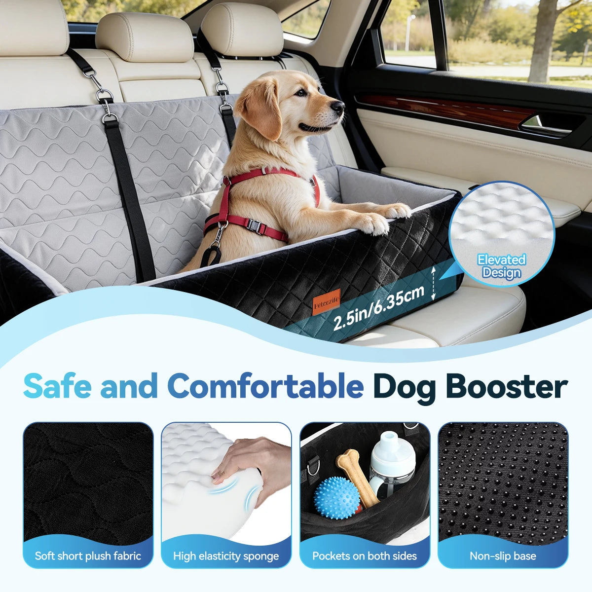 Multipurpose Nylon Dog Car Seat With Thick Cushion And Leashes