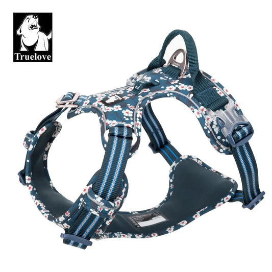 TrueLove Adjustable Nylon Dog Harness With Floral Design