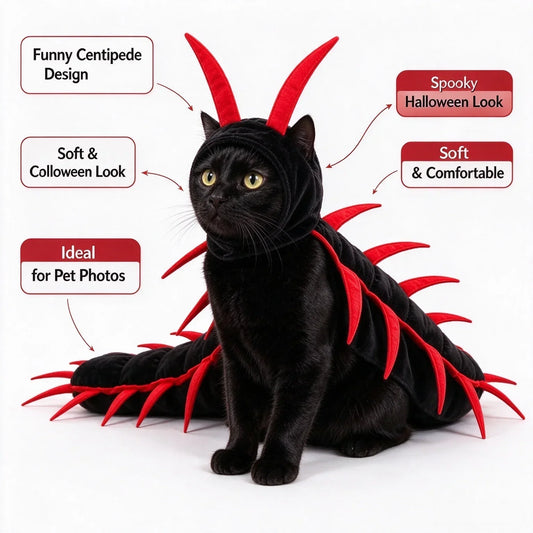 Spooky Centipede Cat Costume For Halloween Pet Outfits