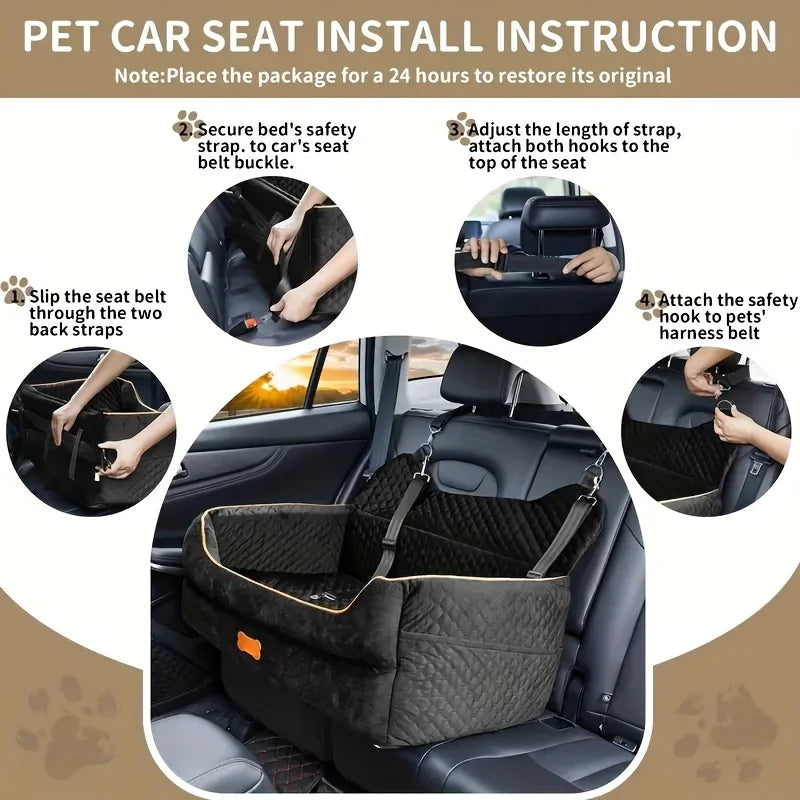 Memory Foam Dog Car Seat Booster Cushion With Thick Padding