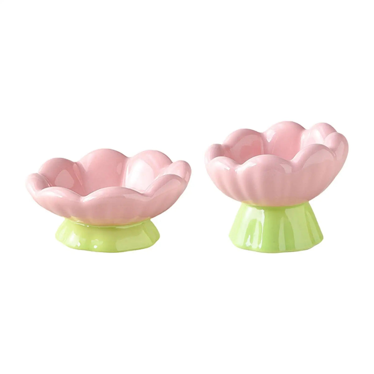 Kesoto Ceramic Raised Flower Shaped Pet Food And Water Bowl