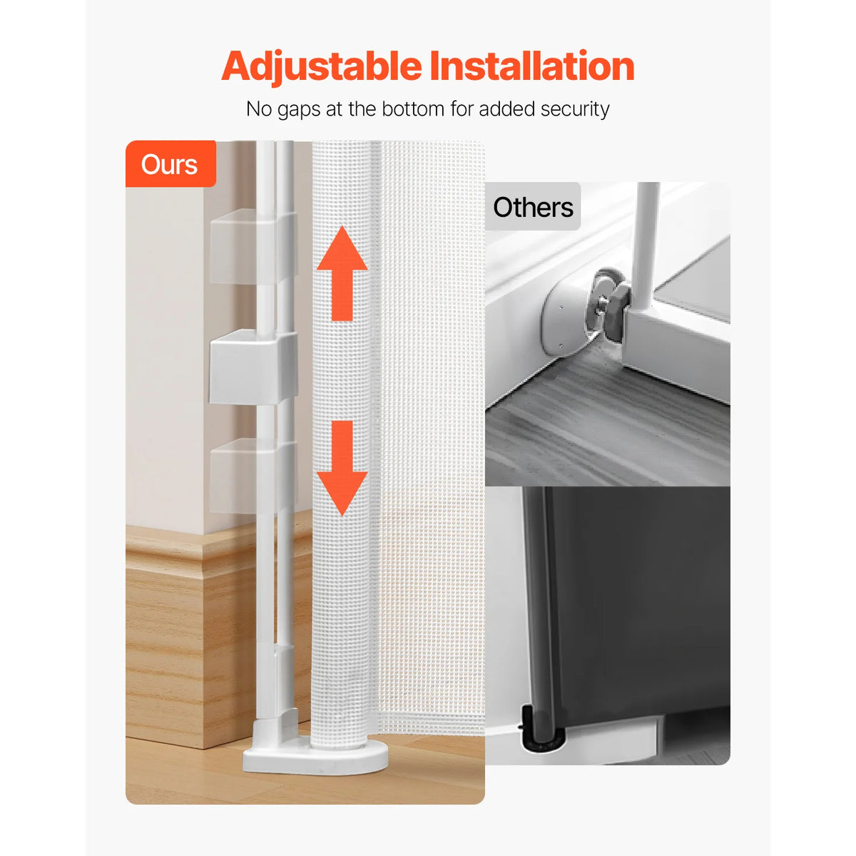 SucceBuy Retractable Baby Gate Pets Indoor Stair Safety Barrier