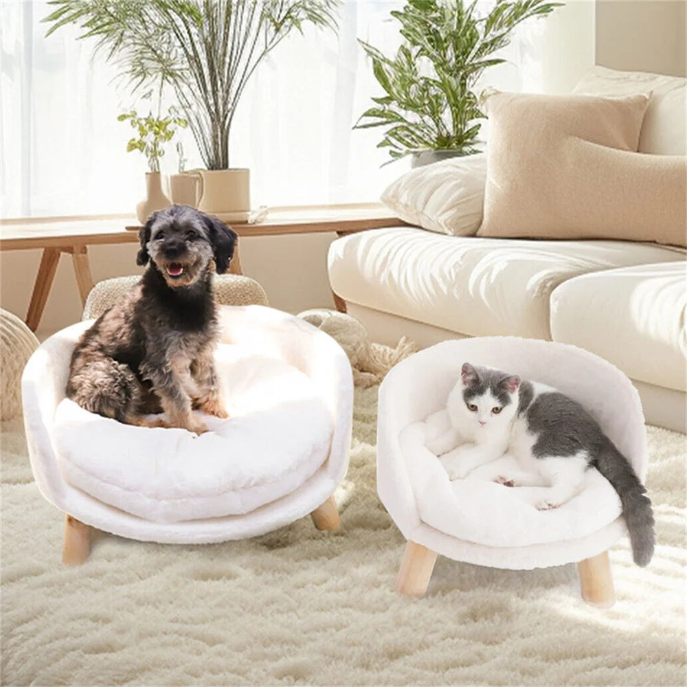 Borwart Soft Elevated Pet Sofa With Removable Padded Cushion