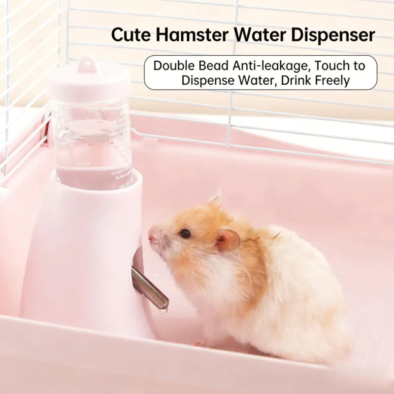 Hamster Water Bottle With Dual Ball Anti Leak Hanging Stand