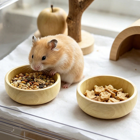 Wooden Pet Feeding Bowl For Hamsters Gerbils And Mice