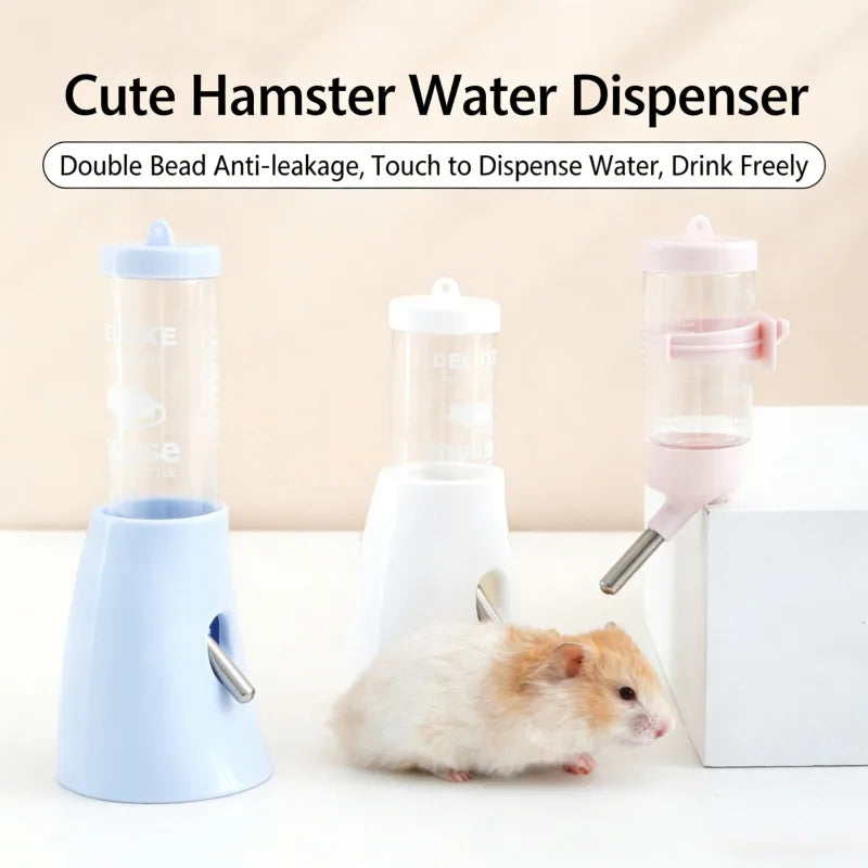 Hamster Water Bottle With Dual Ball Anti Leak Hanging Stand