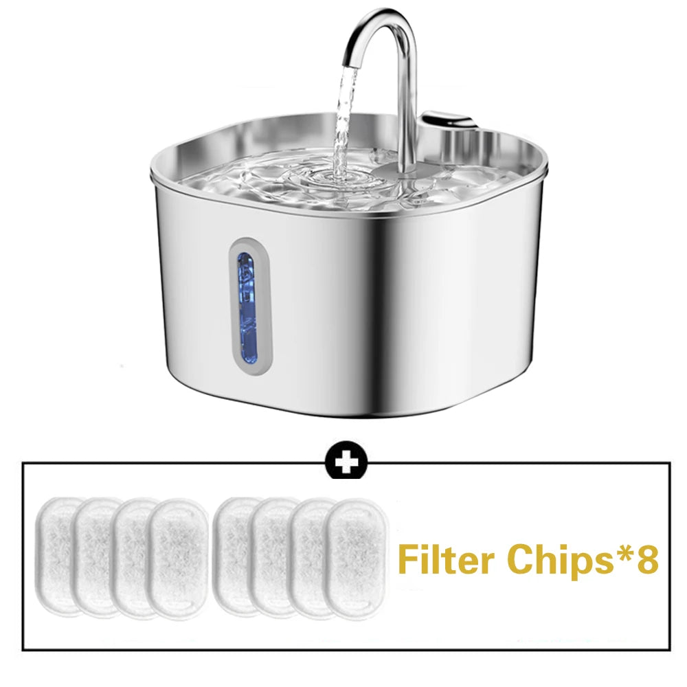 Stainless Steel Cat And Dog Water Fountain With Silent Operation