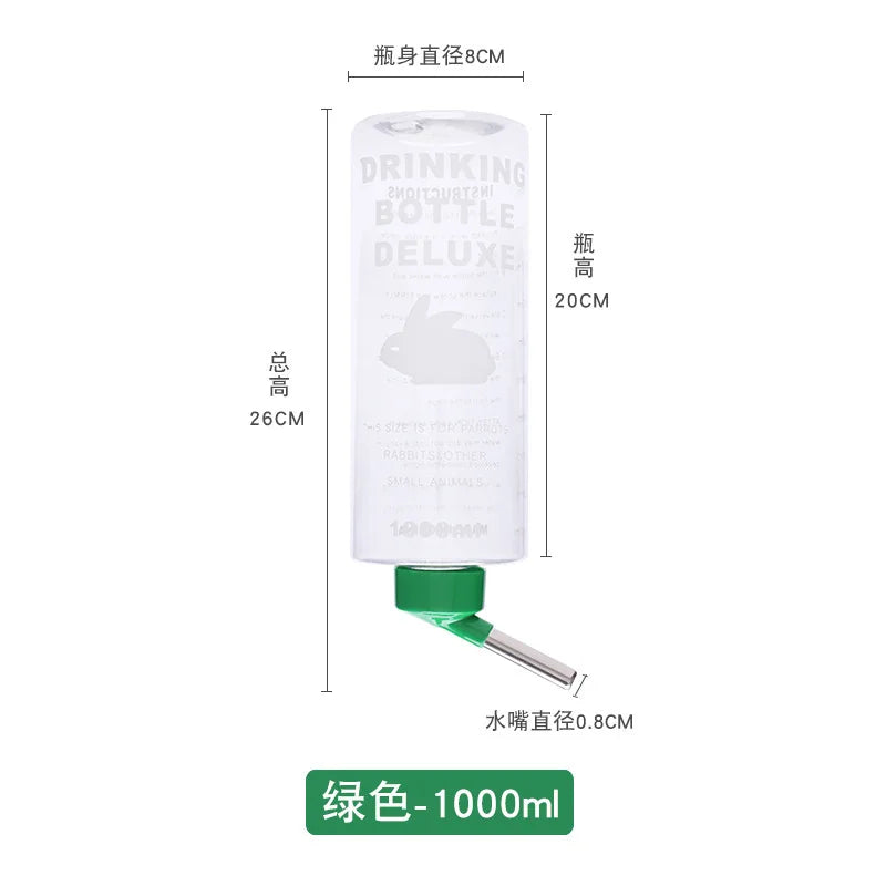 Large Capacity Hanging Pet Water Bottle For Small Animals