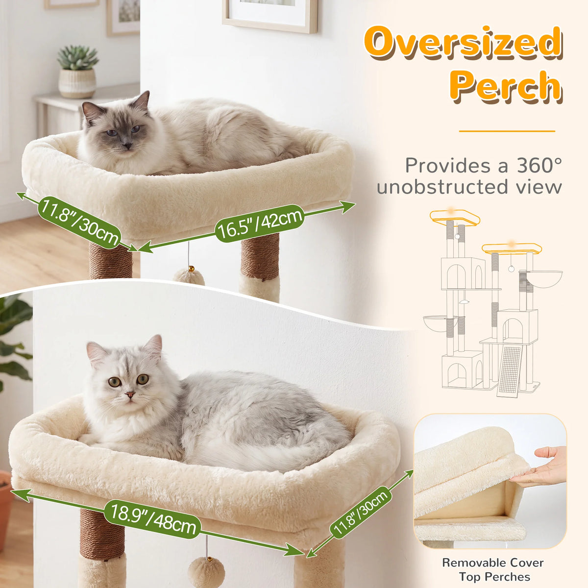 Globlazer Multi Tier Cat Climbing Tower With Sisal Posts And Hammocks
