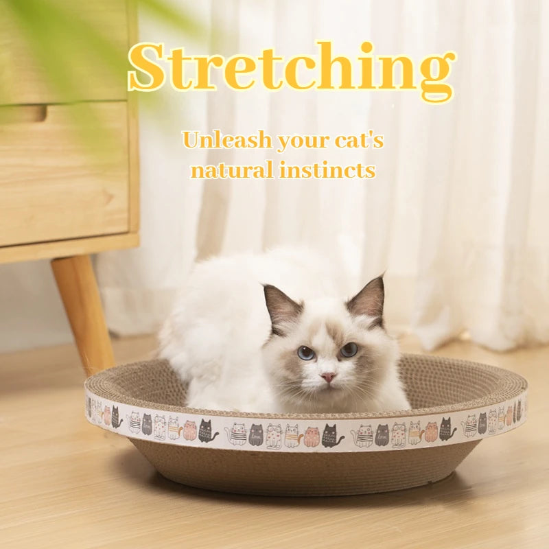 Corrugated Cat Scratching Post With Catnip And Sofa Guard