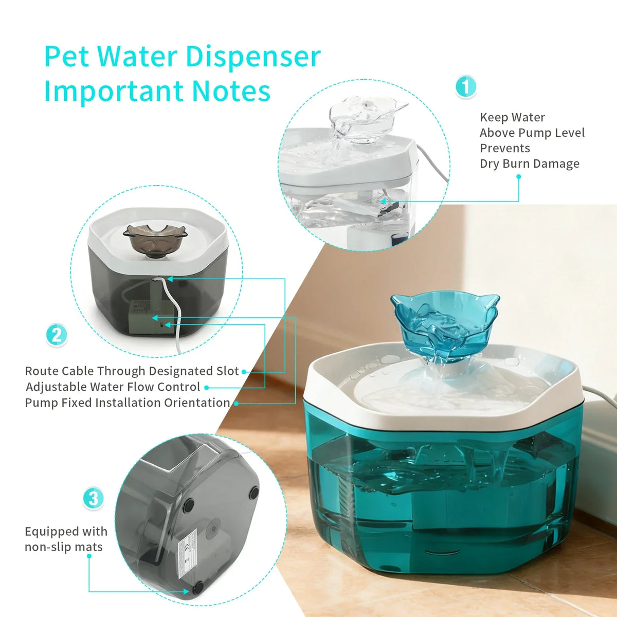 Pet Dance USB Charging Cat Water Dispenser Fountain
