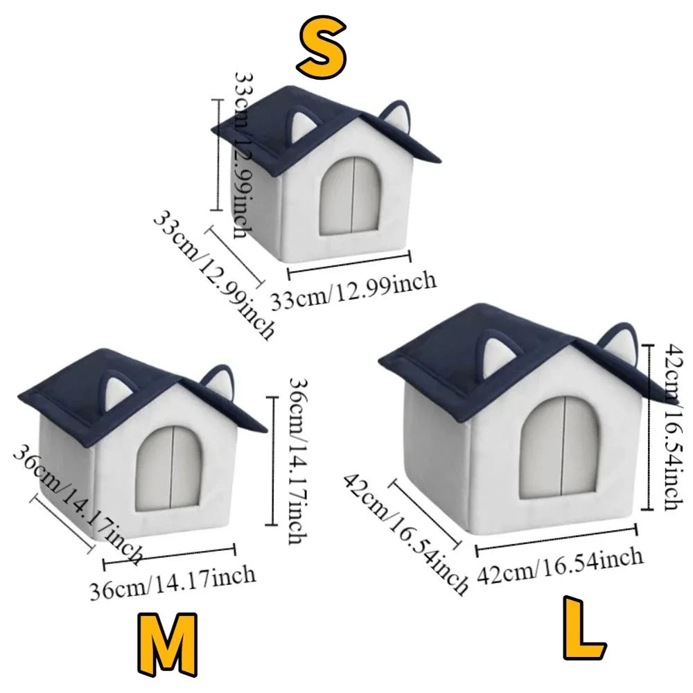 Insulated Waterproof Outdoor Cat Shelter With Enclosed Design