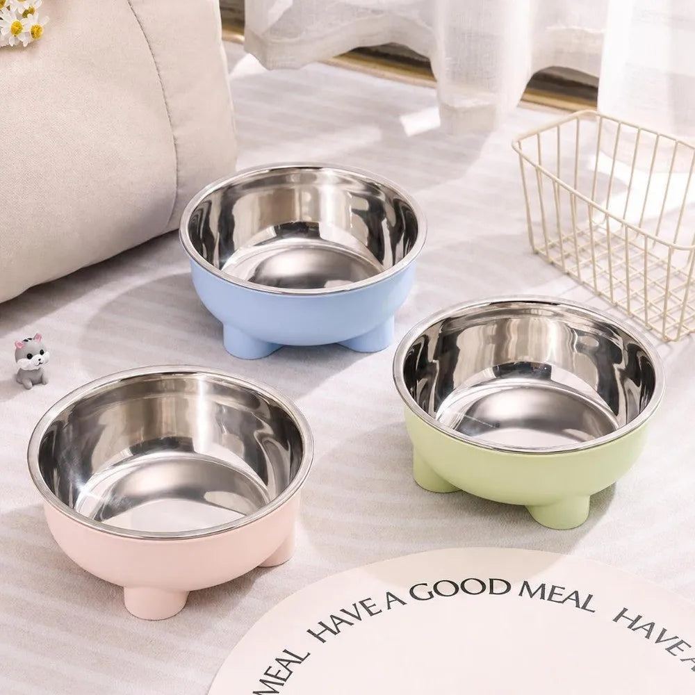 Durable Anti Spill Stainless Steel Cat Feeding Bowl
