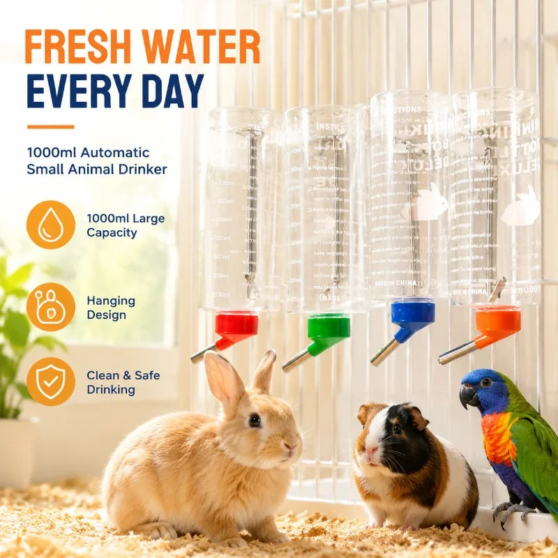 Large Capacity Hanging Water Dispenser For Small Pets And Rabbits