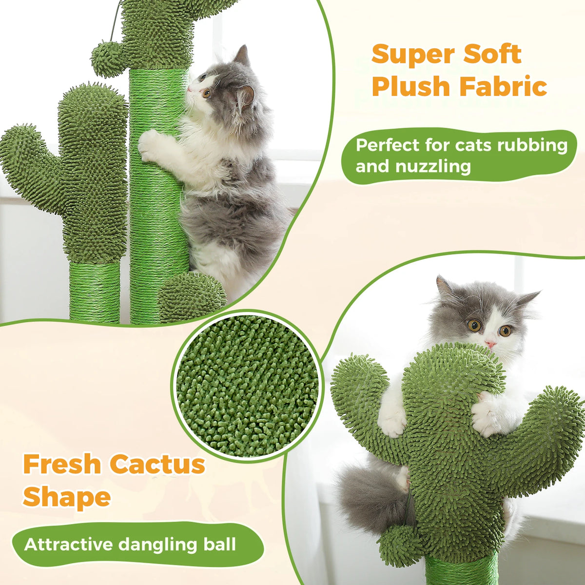 PAWZ Road Cat Scratching Post With Sisal Poles Interactive Ball