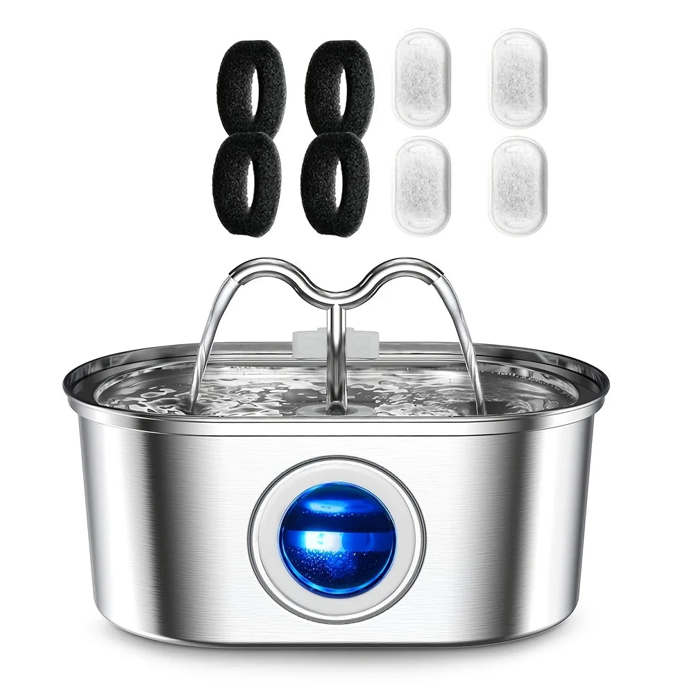 Continuous Circulating Stainless Steel Automatic Cat Water Fountain
