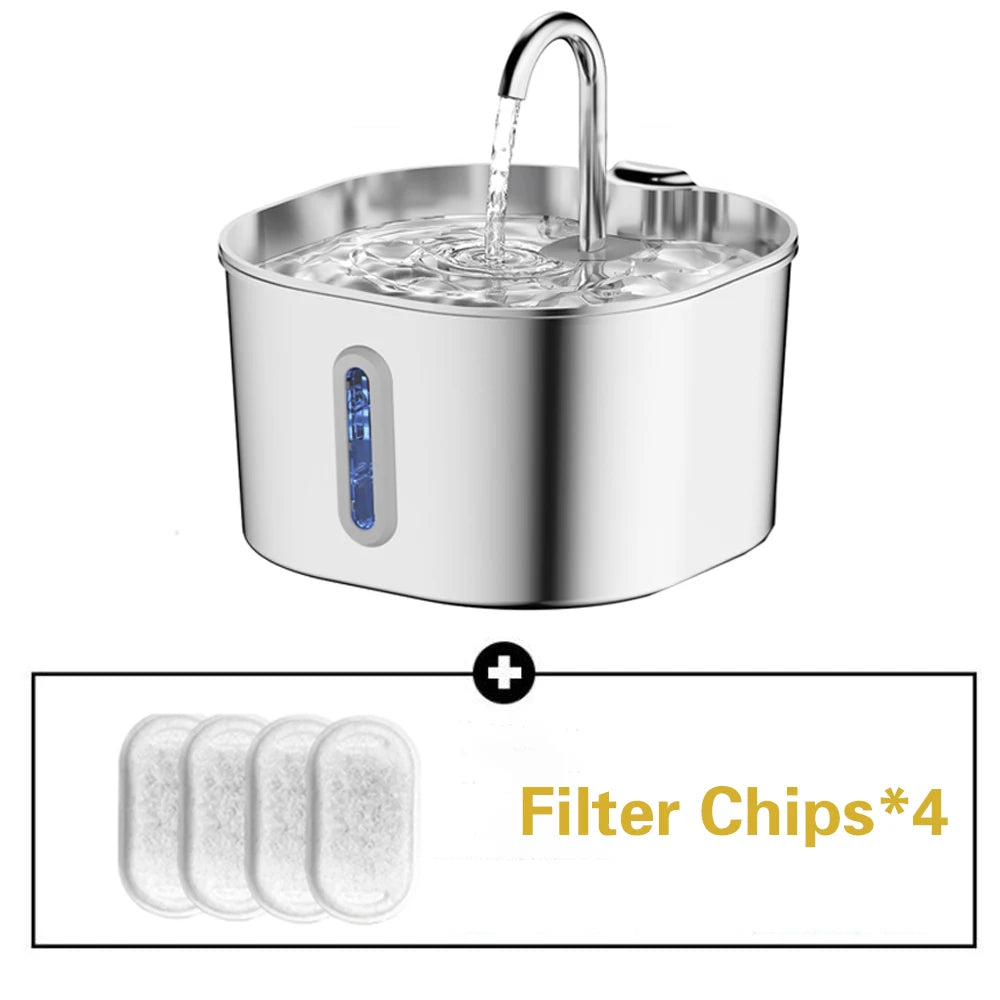 Stainless Steel Cat And Dog Water Fountain With Silent Operation
