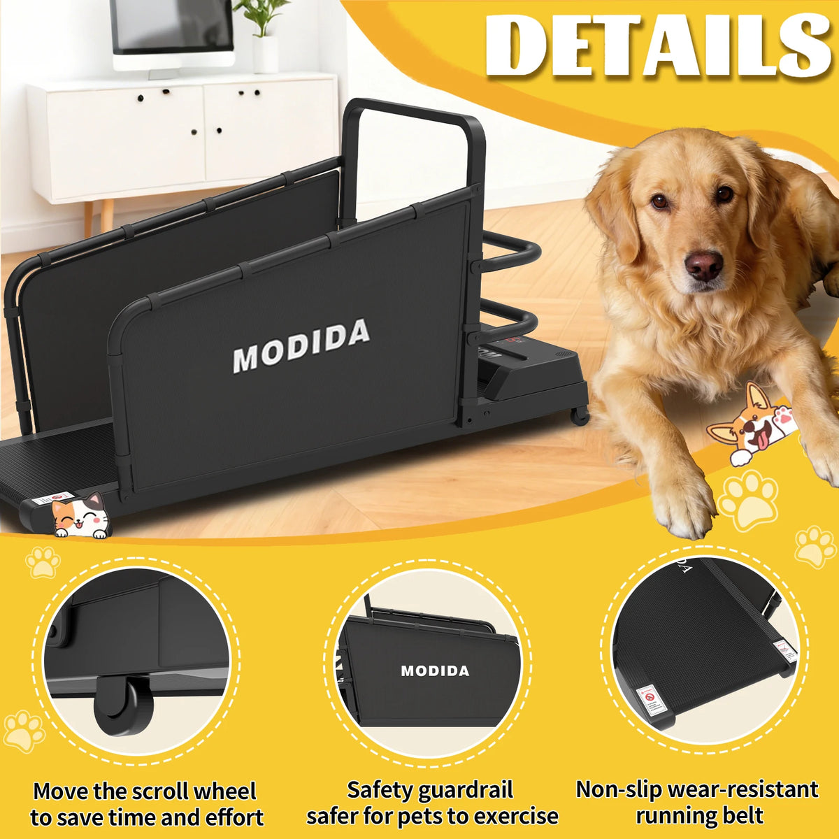 Modida Dog Treadmill Adjustable Speed With Led Display