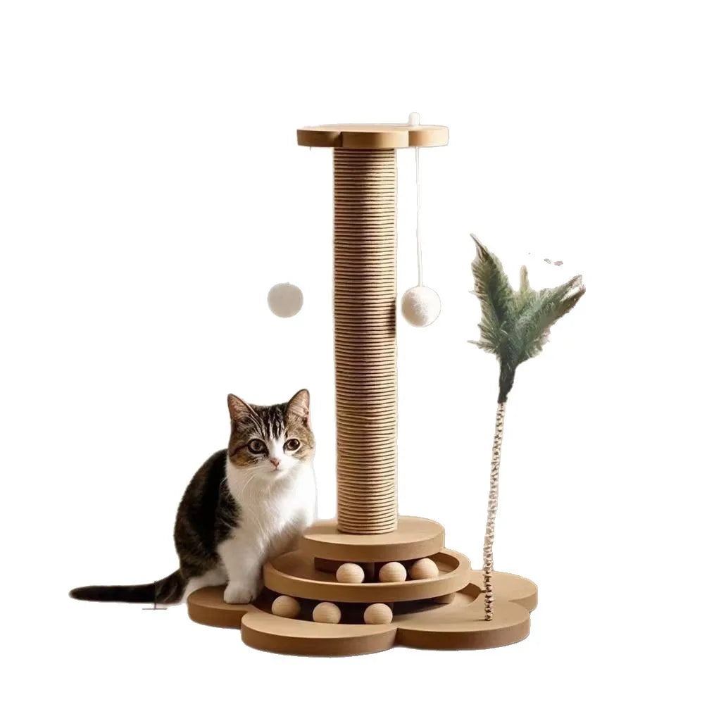 Durable Sisal Cat Scratching Post With Integrated Climbing Frame