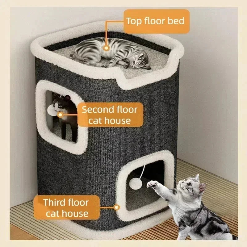 Modern Washable Cat Cave Bed Indoor Hideaway Nest For Pets