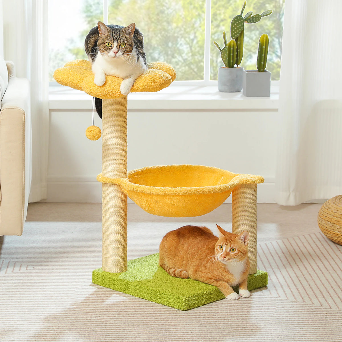 PAWZ Road Flower Cat Scratcher With Sisal Rope And Hammock