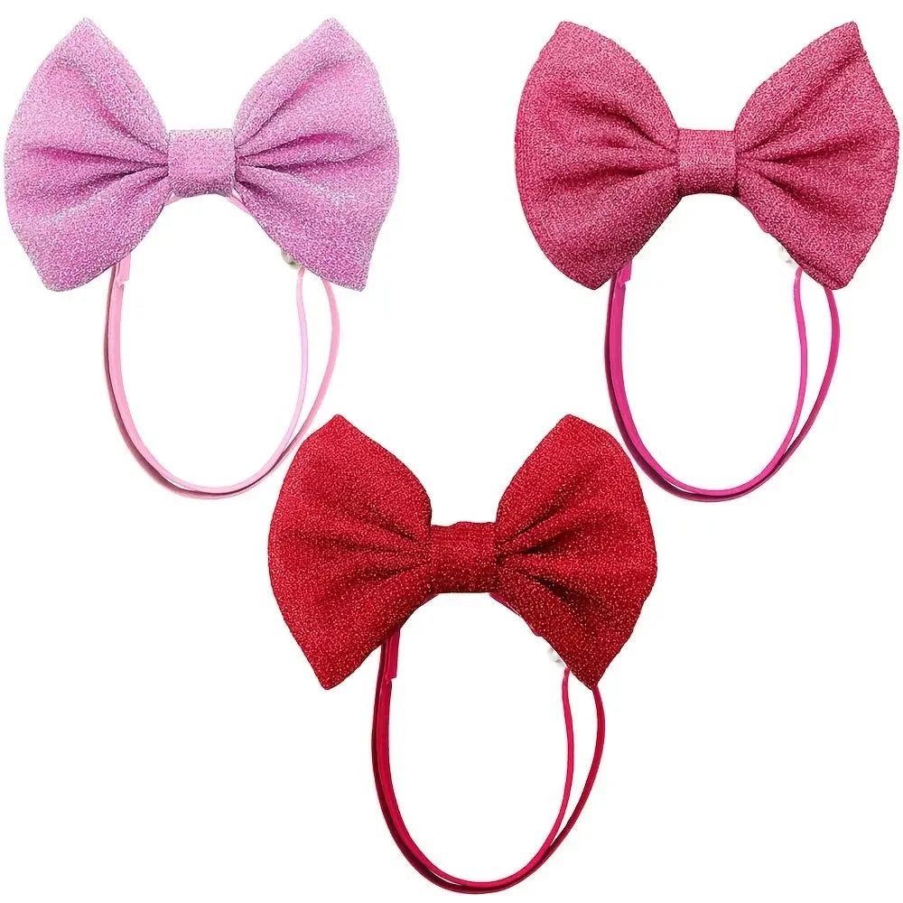 Premium Adjustable Leather Dog Hair Bow Set For Dogs