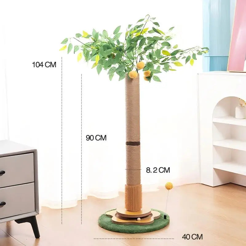 Space Saving Sisal Cat Scratching Tower With Hanging Toy