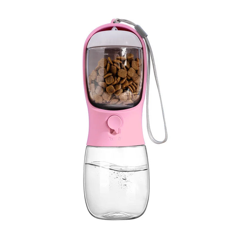 Portable Dog Water Bottle With Food Container For Travel