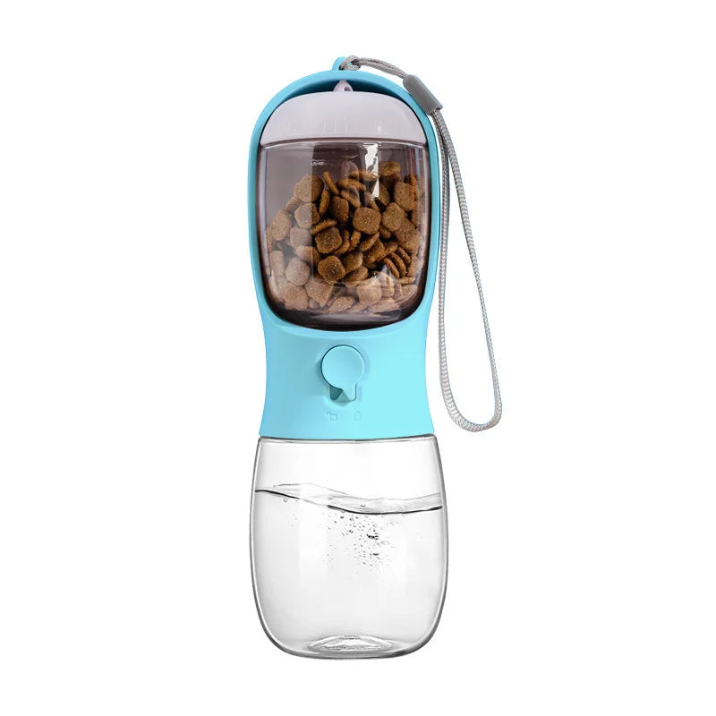 Portable Dog Water Bottle With Food Container For Travel