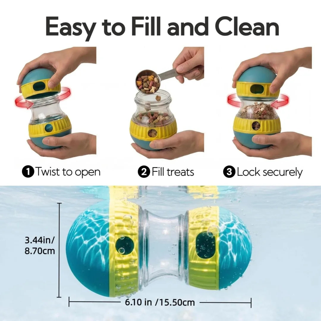 Interactive Dog Slow Feeder Puzzle Treat Dispensing Ball