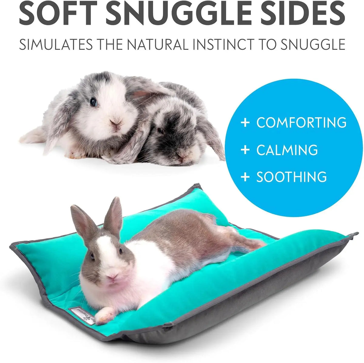 Plush Snuggle Bunny Bolster Bed for Rabbits Ferrets Guinea Pigs
