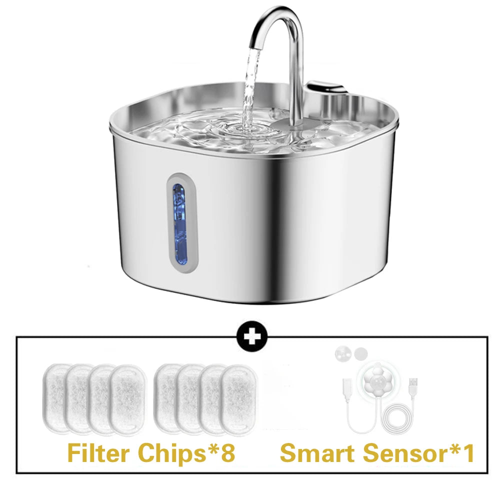 Stainless Steel Cat And Dog Water Fountain With Silent Operation