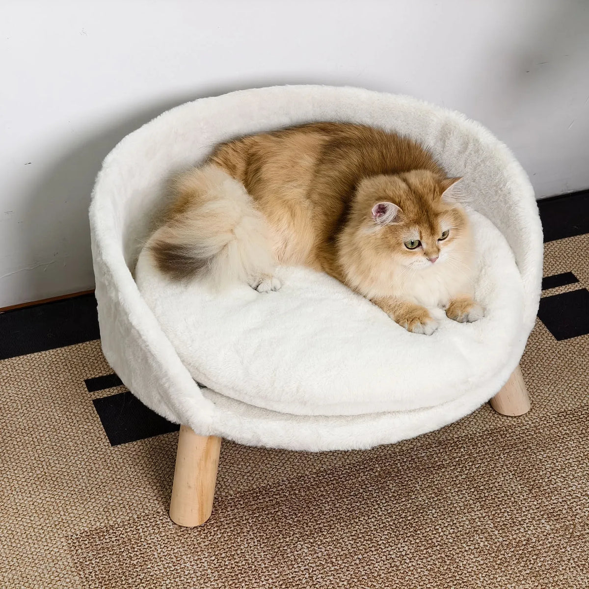 Borwart Soft Elevated Pet Sofa With Removable Padded Cushion