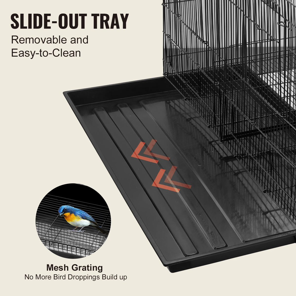 SucceBuy Divided Stackable Bird Cage With Handle And Perch