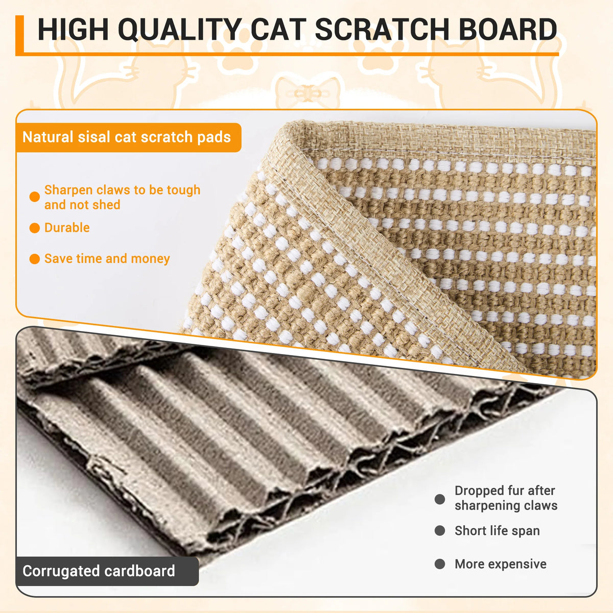 GAOMON Spliced Jute and Sisal Cat Lounger Scratcher Chair